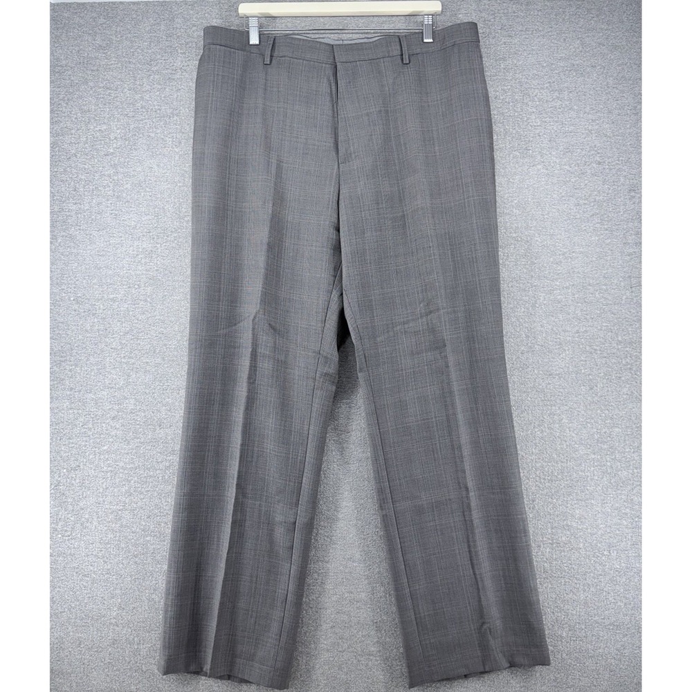 Banana Republic Classic Fit Wool Dress Pants Men Size 38/32 Gray Plaid Business